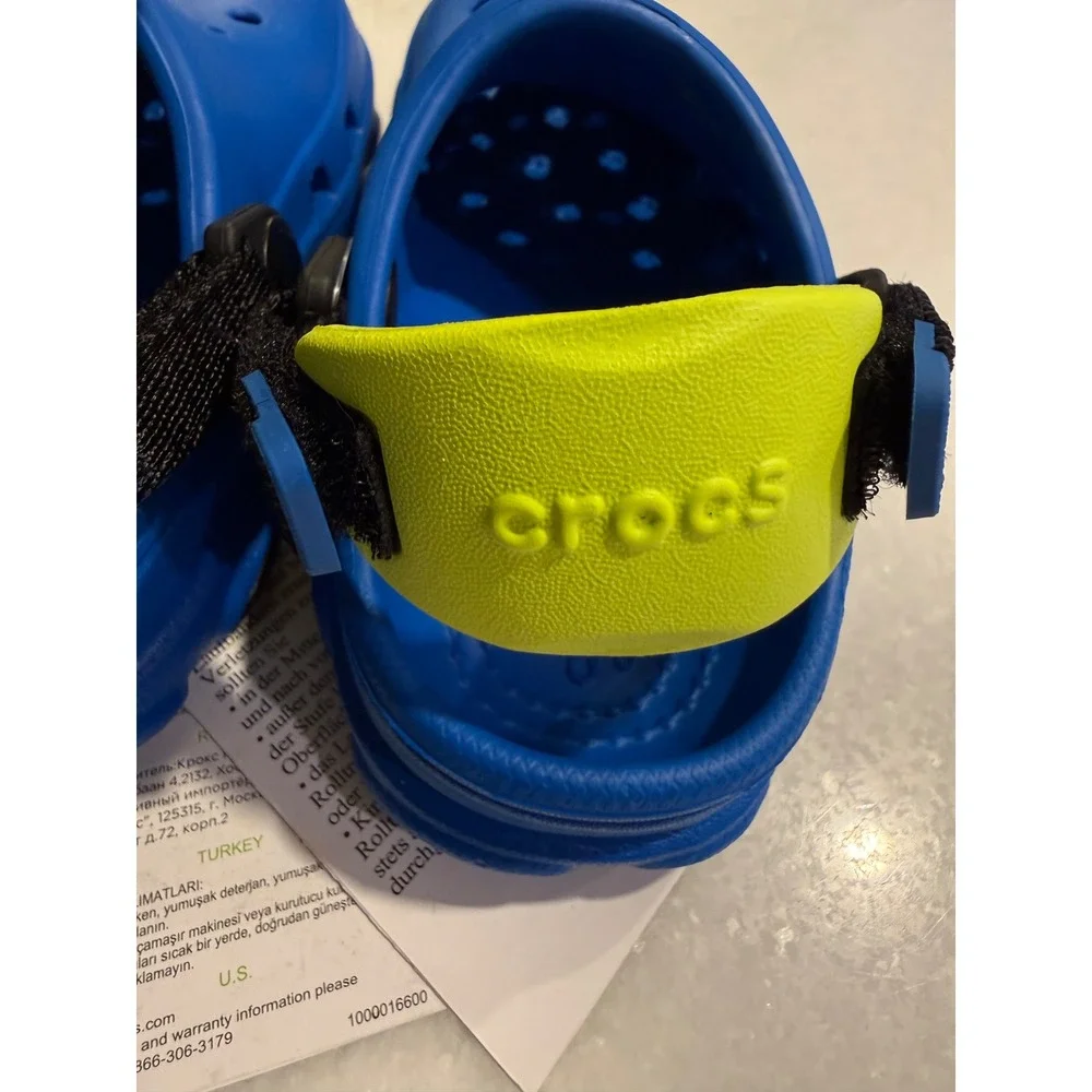 Crocs Classic All Terrain Clogs Kids Size C9 Blue Lime Adjustable Strap